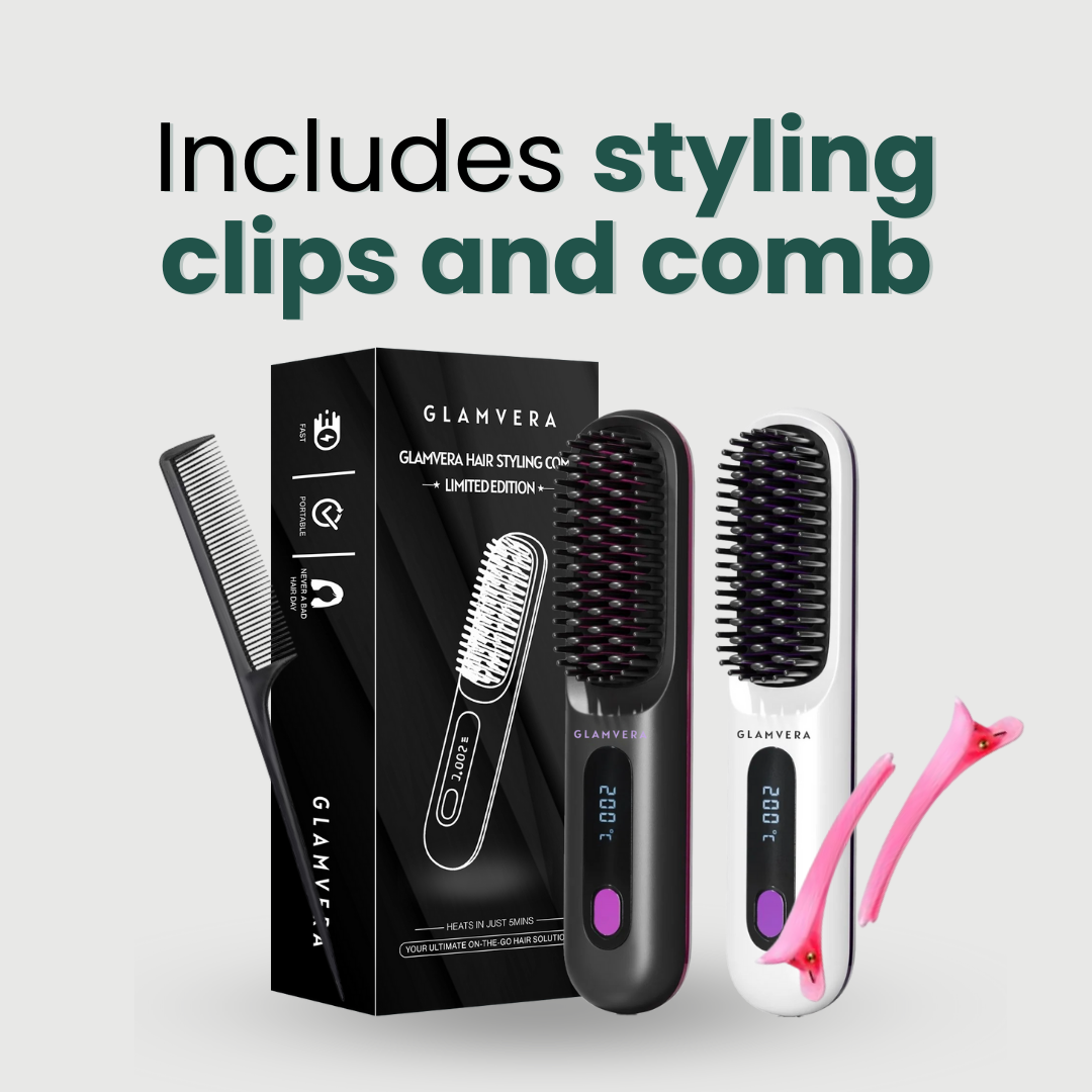Wireless hair straightening comb with ceramic heating