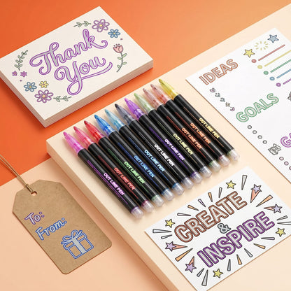 Colourful outlines made with marker set