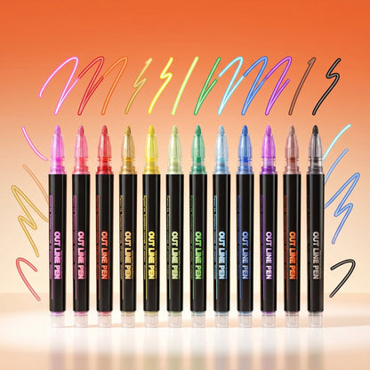 Marker set and decorative craft lettering