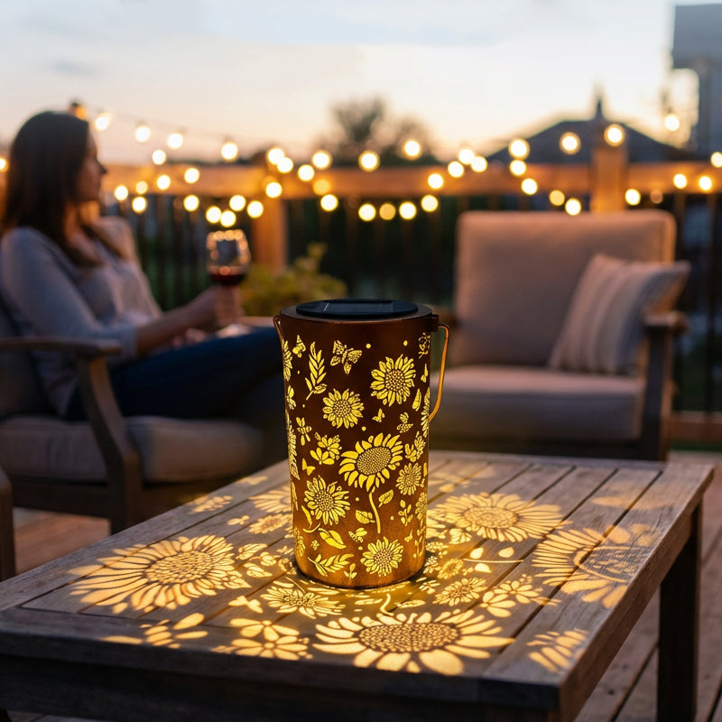 Hanging Solar Shadow Lantern with Hollow Design
